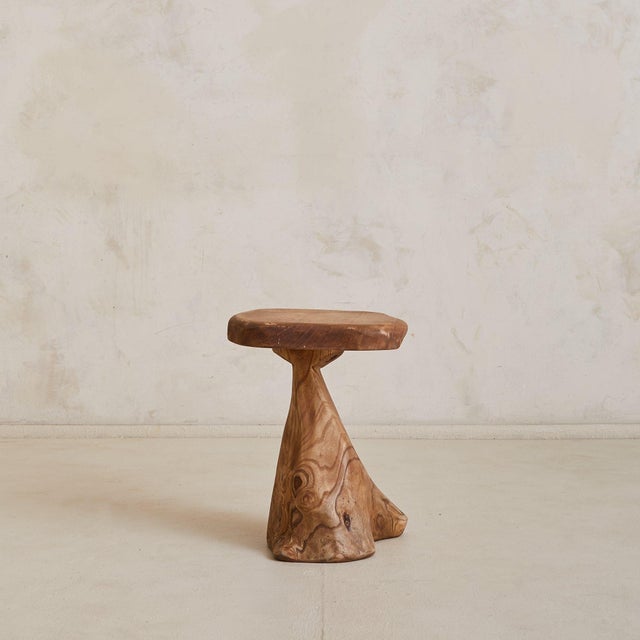 1970s French Brutalist Wood Stool No. 03 by Richard Lecompte, 1970s For Sale - Image 5 of 10
