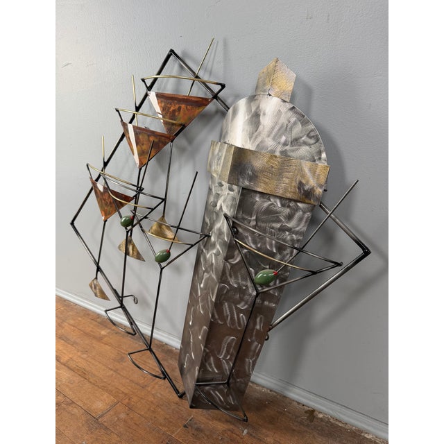 Brutalist Curtis Jere ‘Martinis and Manhattan’ Brutalist Wall Hanger For Sale - Image 3 of 10