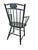 Early 20th Century Vintage Black Painted Windsor-Style Armchair With Gold Pinstriping and Tablet Back For Sale - Image 5 of 12