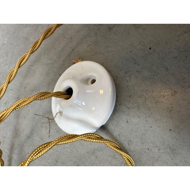 Vintage Opaline Pendant Lights, 1950s, Set of 5 For Sale - Image 12 of 13