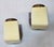 Pair Vintage Art Deco Light Old Lamp Wall Sconces Fixture Brass & Cube Cream Milk Glass Shade Lamp Ship Light For Sale - Image 6 of 8