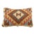 Arteverk Handwoven Afghan Kilim Lumbar Pillow — Orange & Red Diamond Medallion For Sale