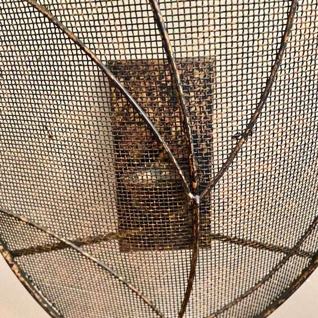 Curtis Jere Mid-Century Modern Pair of Wire Mesh Leaf Candle Wall Sconces For Sale - Image 10 of 12