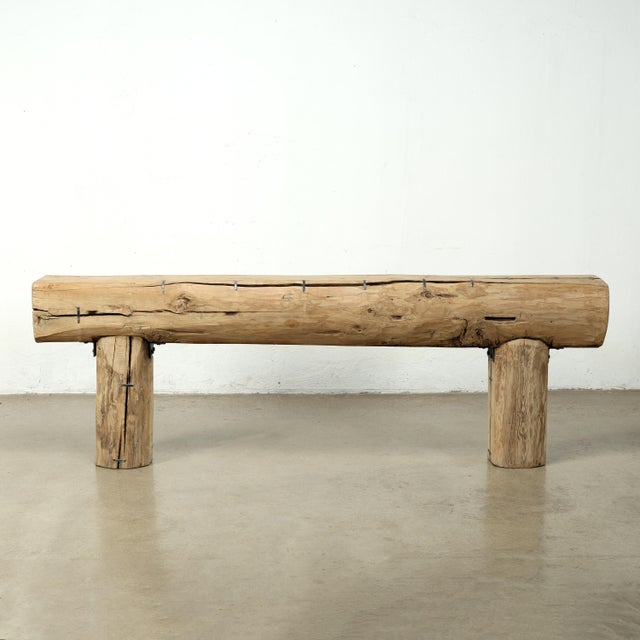 Lily's Living Vintage Console Table - Log - Weathered Natural Wood For Sale - Image 4 of 11