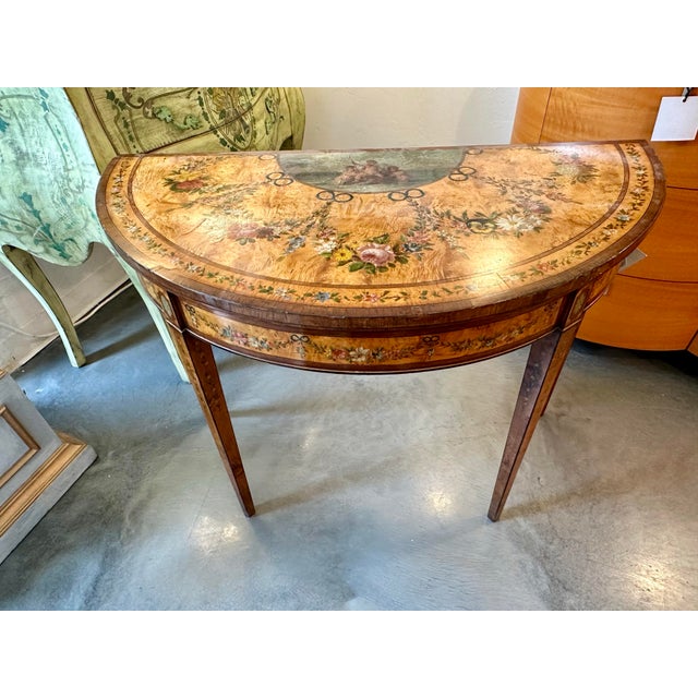 Wood 19th Century Adams Style Demilune Game Table For Sale - Image 7 of 10