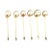 Hollywood Regency Vintage Mother of Pearl Shell and Gold Appetizer Fondue Forks- Set of 6 For Sale - Image 3 of 6
