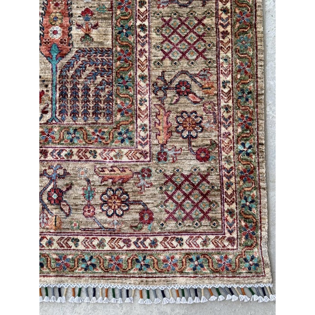 Persian Beige Persian Bakhtiari Design Weeping Willow Tree of Life Rug, 07'10 X 09'11 For Sale - Image 3 of 9