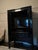 Chinese Wedding Cabinet in Black Lacquer. Bronze hardware, made of solid mahogany. One interior drawer. Origiinally...