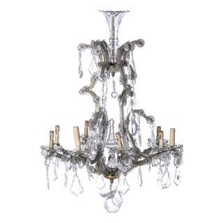 Nine-Light Chandelier with Bronze Structure For Sale
