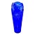 Mid 20th Century Blue Palm-Patterned Crystal-Cut Vase For Sale