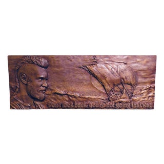Viking Style Wall Carving, 1980s For Sale