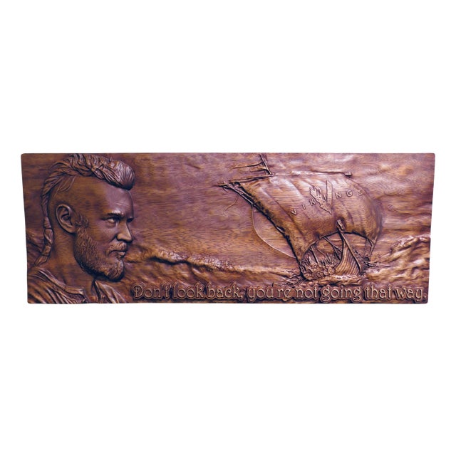 Viking Style Wall Carving, 1980s For Sale