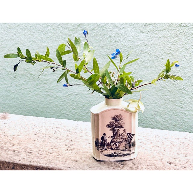 Vanilla 18th C. English Transfer Ware Tea Caddy For Sale - Image 8 of 8