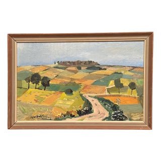 Tage Gavik, Landscape, 1950s, Oil Painting on Panel, Framed For Sale