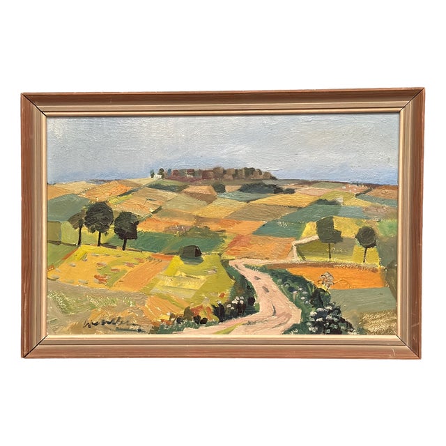 Tage Gavik, Landscape, 1950s, Oil Painting on Panel, Framed For Sale