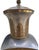Wood Vintage Chinoiserie Pewter and Brass Urn Table Lamp With Snakeskin Embossed Shade For Sale - Image 7 of 13