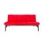 In its original vibrant red fabric, this 1960s teak Danish Modern sofa makes quite a statement. An upholstered frame...