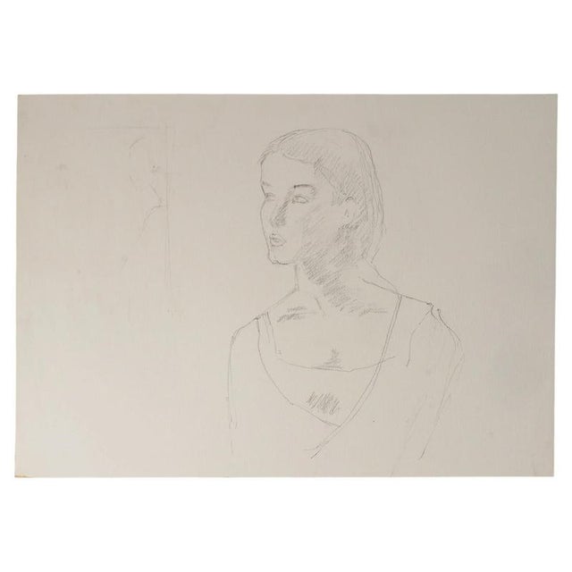 Unknown, Depicting the Face of a Young Woman, 20th Century, Drawing on Paper For Sale - Image 6 of 6