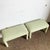 Postmodern Postmodern Green Fabric Parsons Low Stools - a Pair For Sale - Image 3 of 8