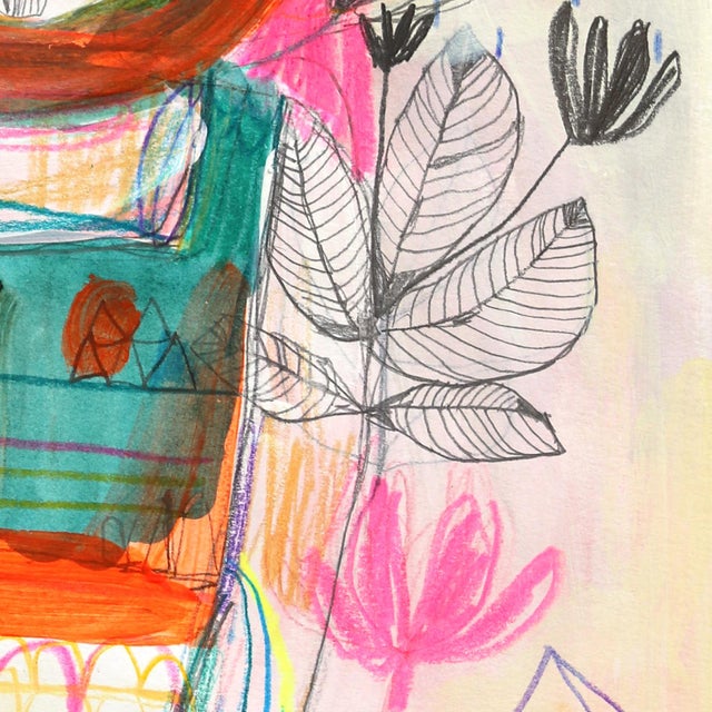 2020s Lying Down Watching the Sun Go Down - Colorful Whimsical Figurative Art on Paper Original Artwork by Silvia Pavarini For Sale - Image 5 of 7