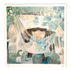Hector Poleo Limited Edition ‘Portrait of a Woman in a Headdress’