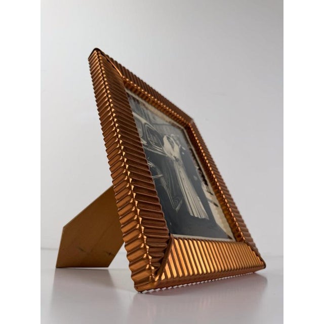 Black Mid-Century Modern Italian Embossed Copper Tabletop Picture Frame, 1930s For Sale - Image 8 of 18