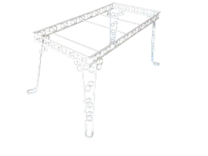 Custom 4 Person Outdoor "Circle 8" Iron Table W/ Glass Top