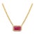 East West Set 1.58 Ct Ruby Birthstone Necklace With Diamonds in 14k Gold- 16 Inch For Sale
