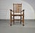 Set of 4 oak, rustic, farmhouse, ladderback dining chairs with rush seats 1960s 3 x side chair / 1 x matching arm chair