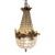 1980s French Louis XVI Gold Bronze Chandelier For Sale