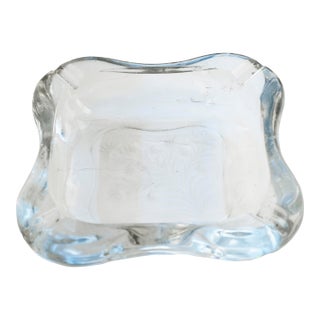 Vintage Mid-Century Modern Orrefors “Stella Polaris” Crystal Bowl – Attributed Vicke Lindstrand, Sweden For Sale
