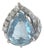 Vintage Aquamarine Ring 5.25 Pear With Diamond Swirl Platinum Setting For Sale