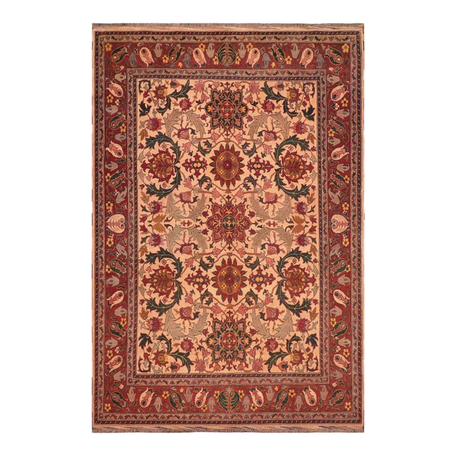Rustic Kargahi 1980's Beige/Rust Wool Rug - 8'3'' X 10'10'' For Sale