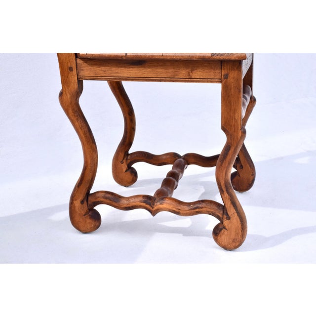 Set of Four Country French Folk Style Os De Mouton Dining Chairs, Oak, 1980s For Sale - Image 11 of 12