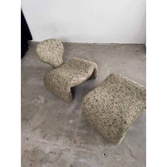 Djinn Chair and Ottoman Set by Olivier Mourgue for Airborne, 1970s, Set of 2 For Sale - Image 3 of 18