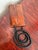 Brown Vintage Stitched Tan Leather Covered Telephone For Sale - Image 8 of 8