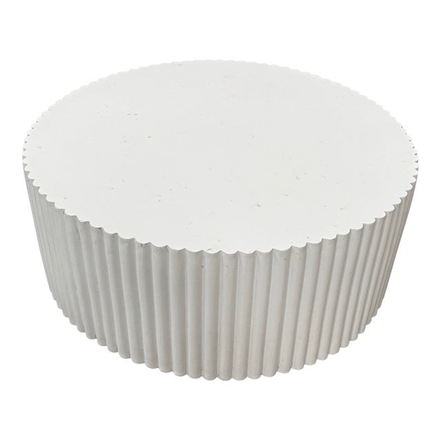 Williams Sonoma Tropea Fluted Round Coffee Table For Sale