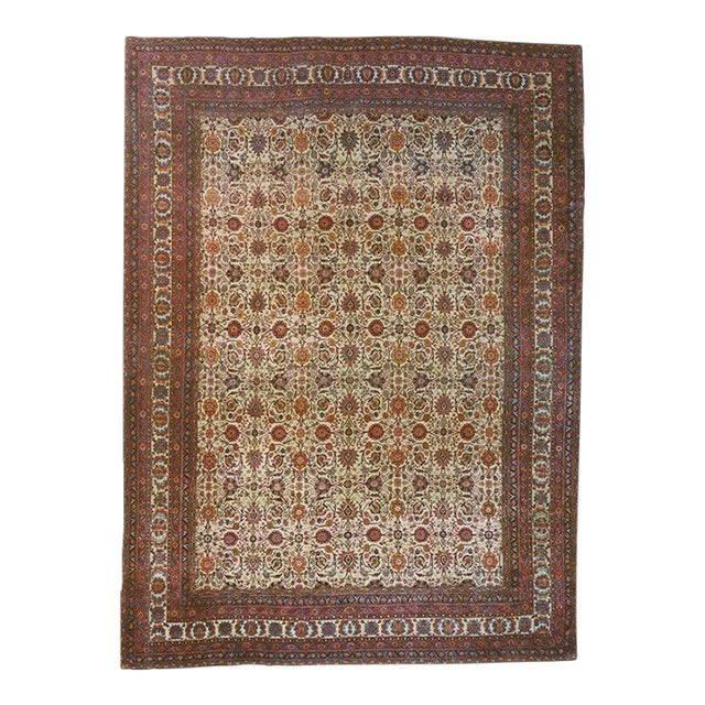 Oversize Antique Persian Teheran Rug For Sale