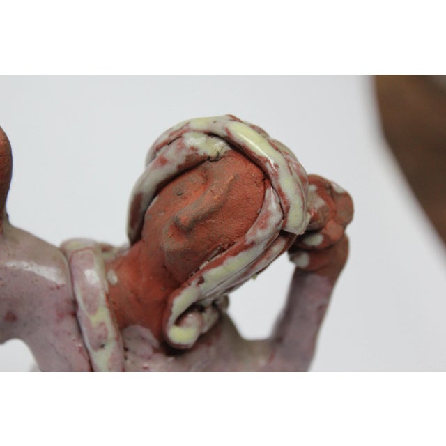 Ceramic Outsider Art Terracotta "Dancing Woman" For Sale - Image 7 of 13