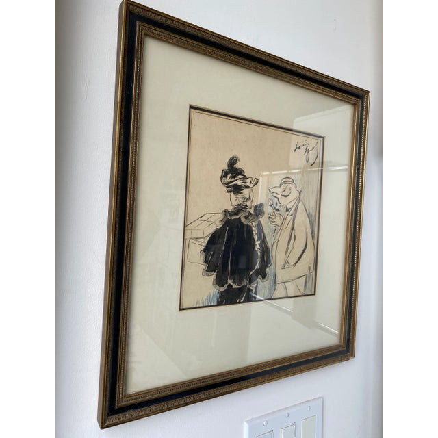 Paper Original Louis Legrand Mixed Media "Cochon D' Avril" For Sale - Image 7 of 13