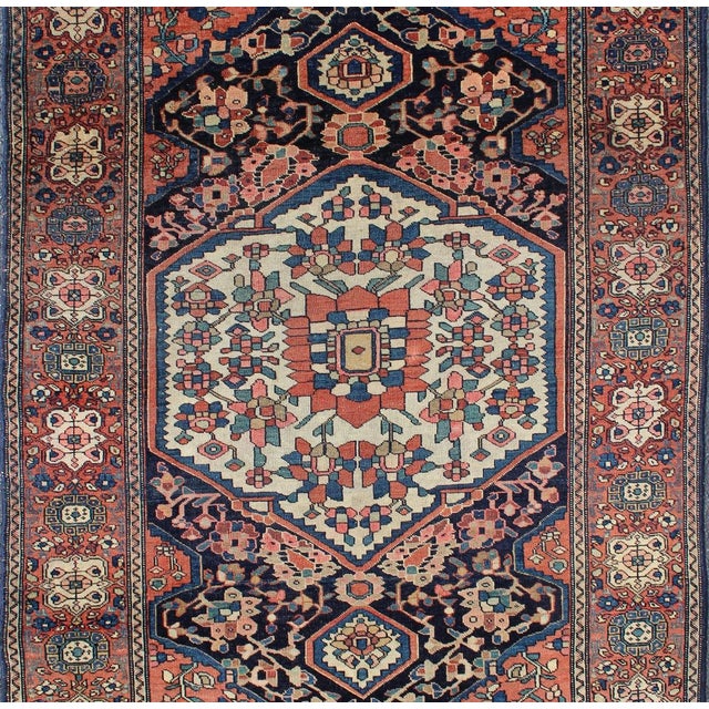 Persian Sarouk Faraghan Small Rug With Medallion Design Antique 3'6"x4'9" For Sale - Image 4 of 10