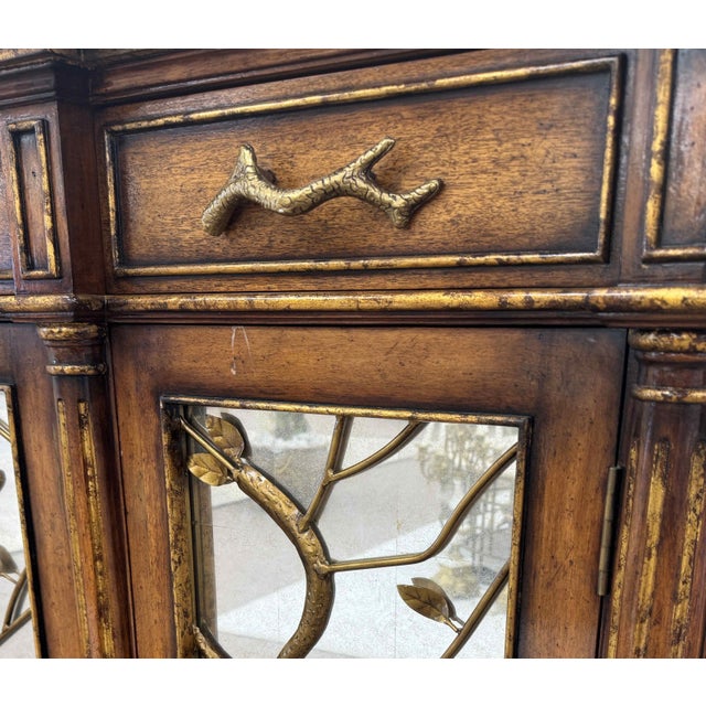 John Richard Eglomise Sideboard With Botanical Brass Overlay For Sale - Image 11 of 13