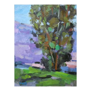 Eucalyptus Tree, Impressionist Oil Painting Landscape