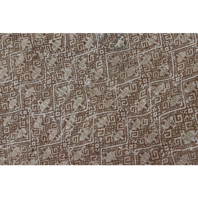 All-Over Design Turkish Vintage Kilim Rug in Tan, Taupe and Earth Tones For Sale - Image 11 of 11