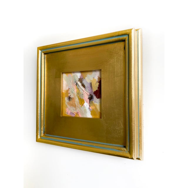 Abstract "Golden Hour" Set of 3 Framed Mini Paintings by Jessalin Beutler For Sale - Image 3 of 10