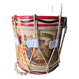 Vintage Diminuitve English Reprodcution Regiment Drum / Occasiional Table For Sale