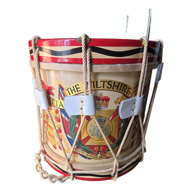 Vintage Diminuitve English Reprodcution Regiment Drum / Occasiional Table For Sale