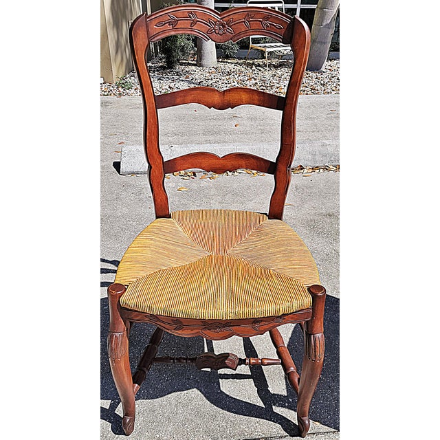 1980s Country French Provencal Dining Chairs, Set of 6 For Sale - Image 4 of 12