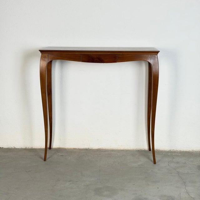 1950s Vintage Walnut Console Table with Hidden Drawer by Pier Luigi Colli, Italy, 1950s For Sale - Image 5 of 18