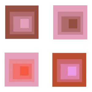 Abstract Geometric Color Study in Warm Pinks - Set of 4 36" X 36"